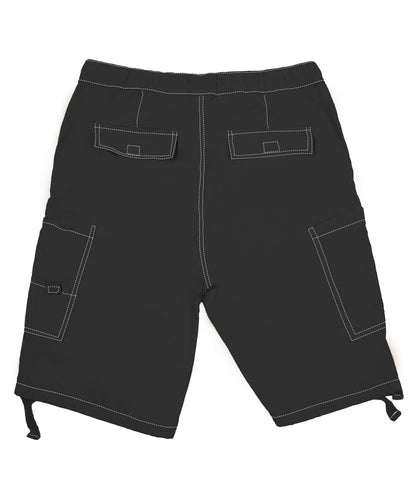 CHARBONNIER ELEVATE YOUR STYLE Poplin Cargo Shorts for Men's Performance Series Extreme Comfort, 100% Cotton Mens Summer Cargo Shorts with Drawstring
