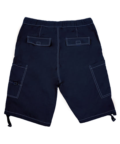 CHARBONNIER ELEVATE YOUR STYLE Poplin Cargo Shorts for Men's Performance Series Extreme Comfort, 100% Cotton Mens Summer Cargo Shorts with Drawstring